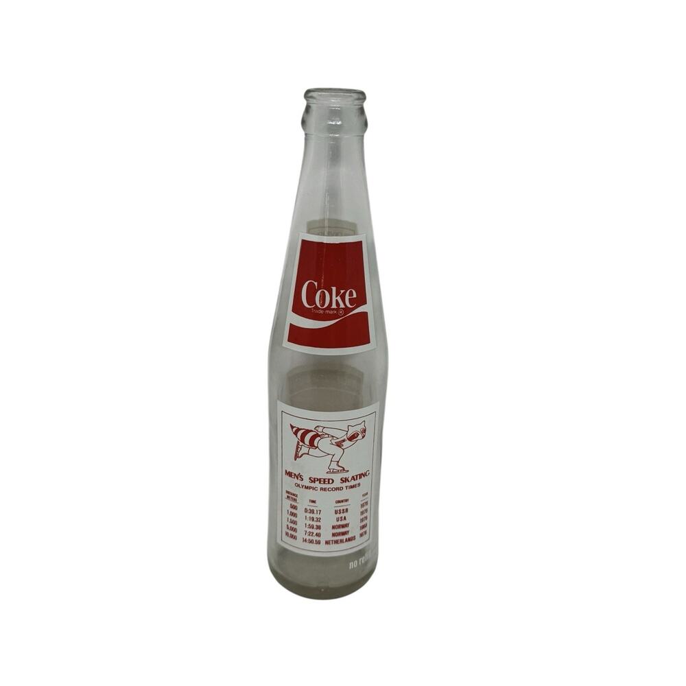 Coca-Cola Bottle 1980 Lake Placid XIII Winter Olympic Games Men’s Speedskating - Picture 8 of 14
